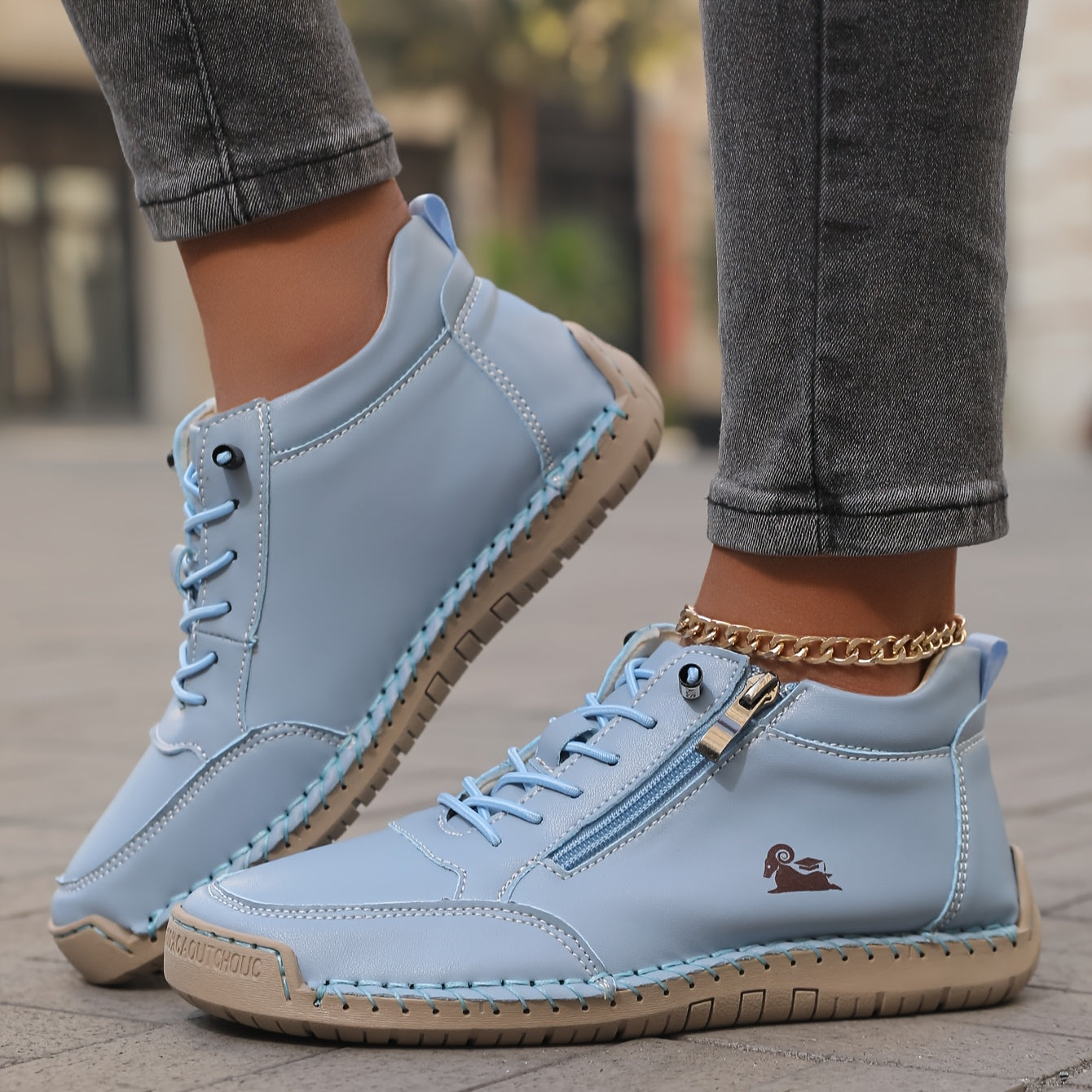 Flora Zapatos ortopédicos cómodos con cremallera