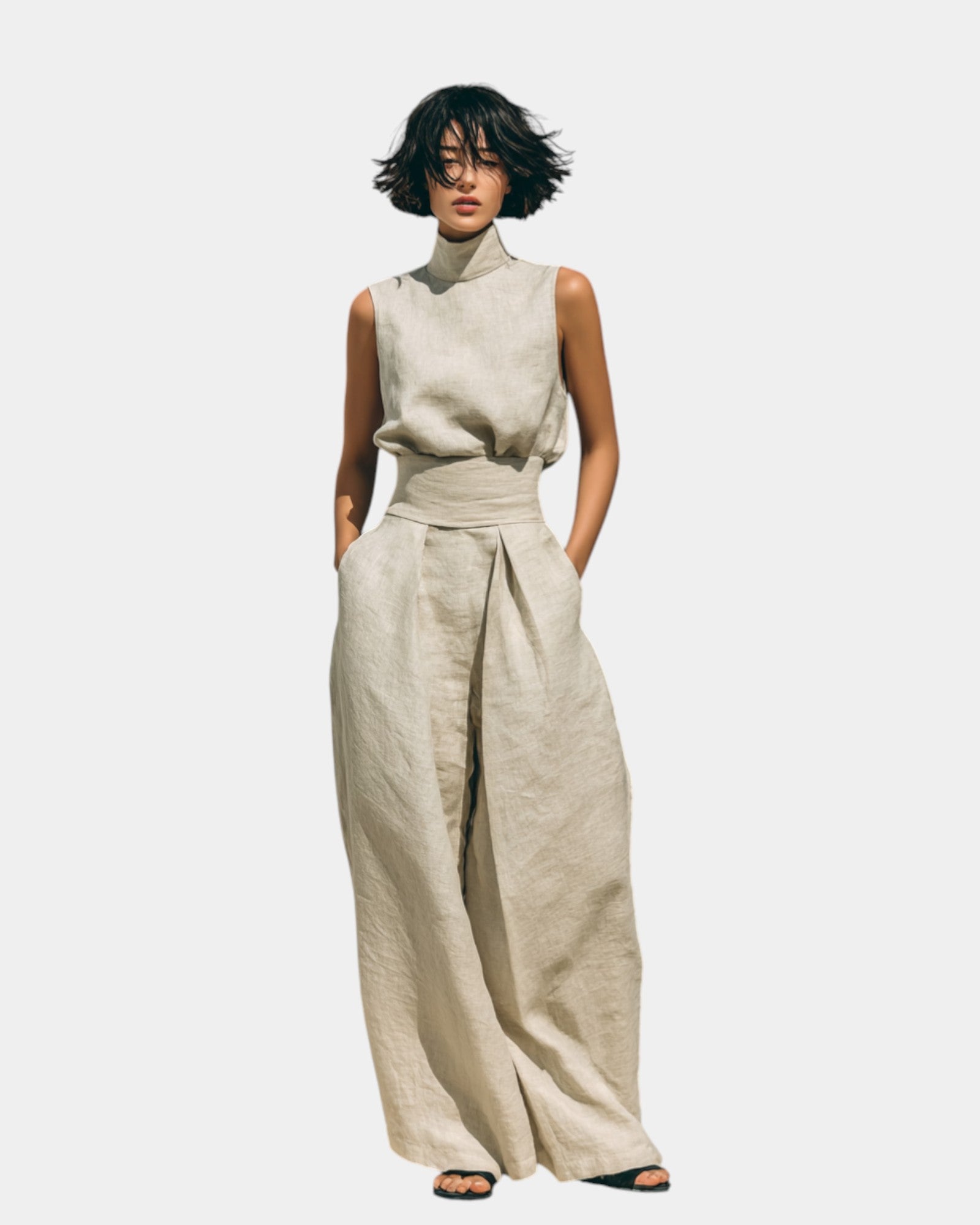 Falyne | Conjunto top sin mangas y pantalón ancho minimalista