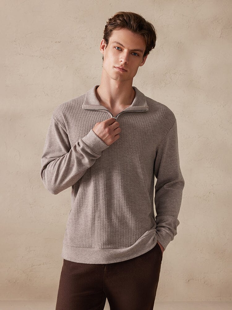 Suéter elástico con cuello polo