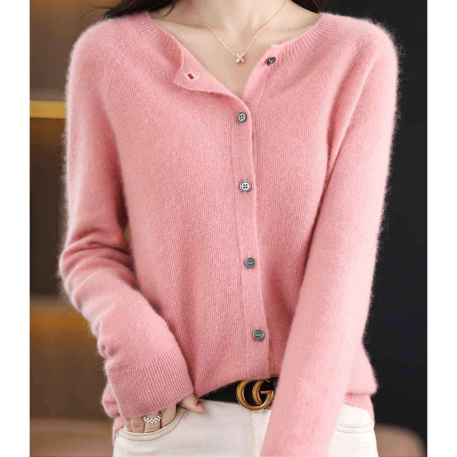 Chaqueta de punto con botones clásicos