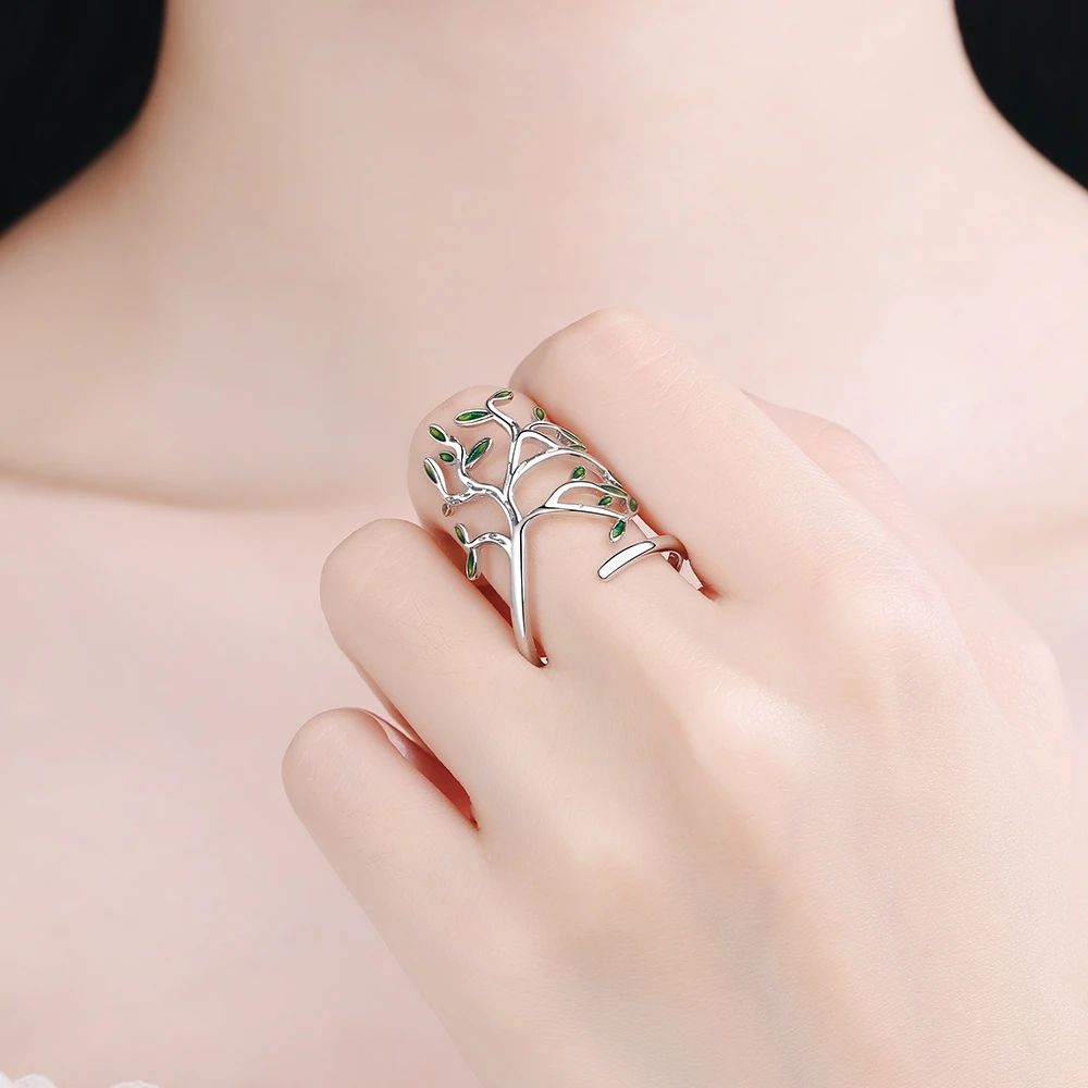 ANILLO DE HOJA VERDE (AJUSTABLE)