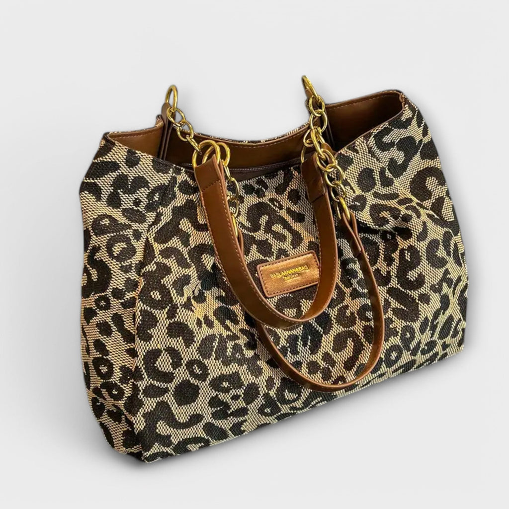 Bolso de lona con estampado de leopardo