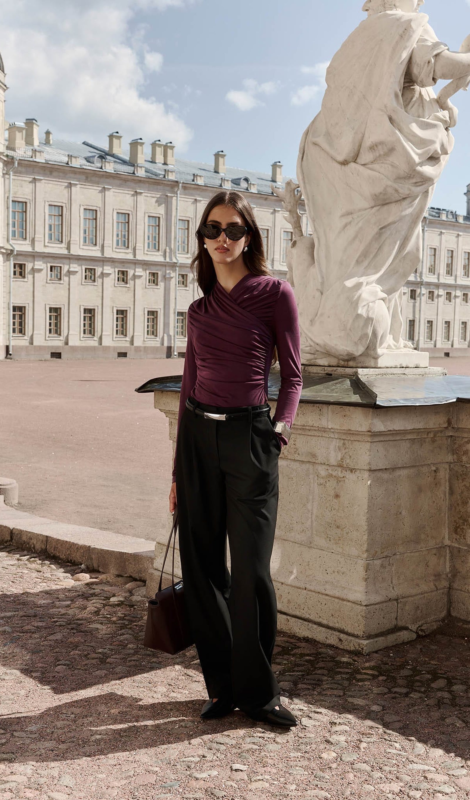 Blusa Punto Con Pliegues