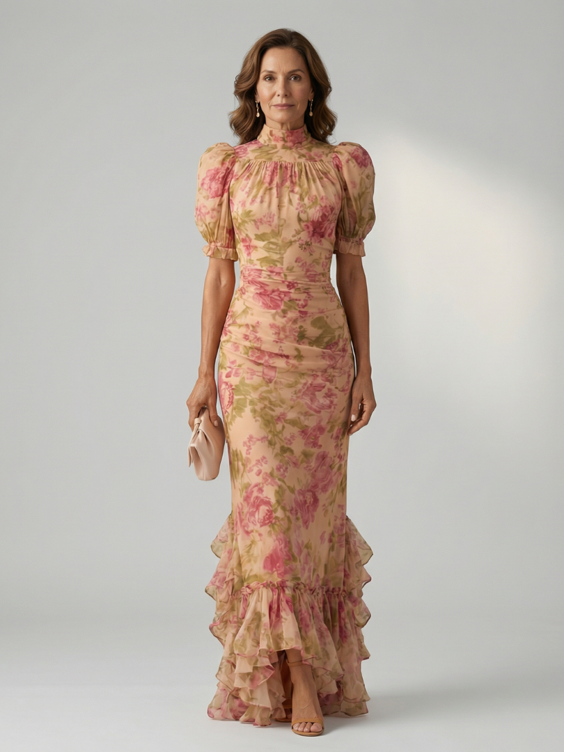 Alejandra | Vestido maxi con escote alto