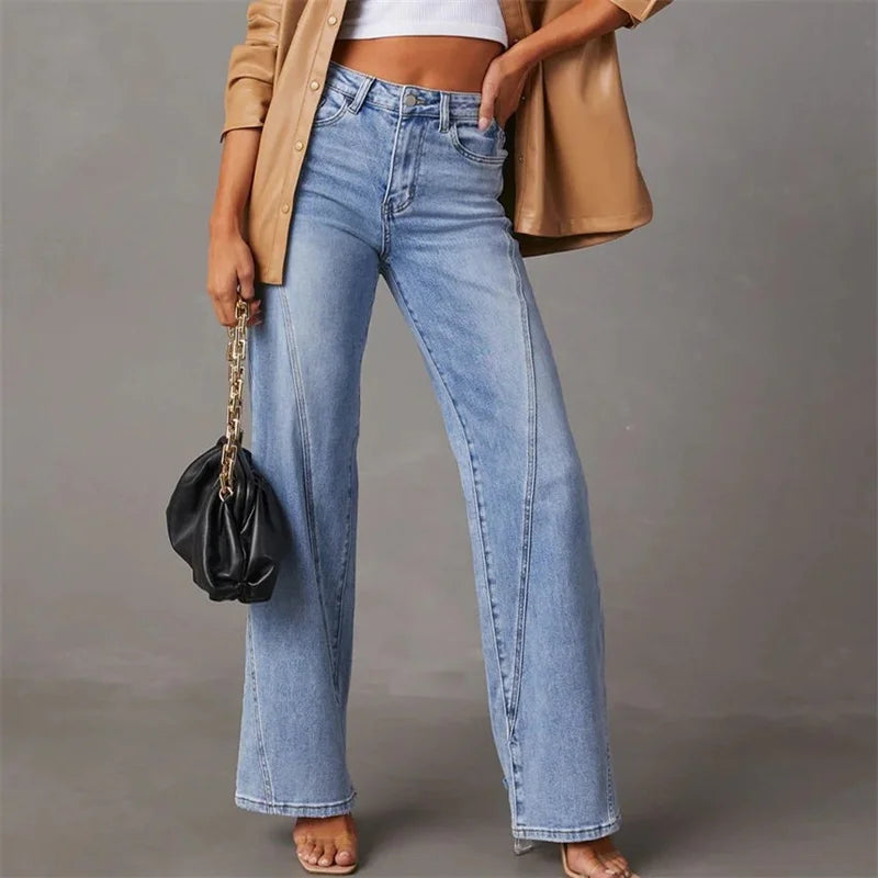 Jeans de mezclilla de talle alto
