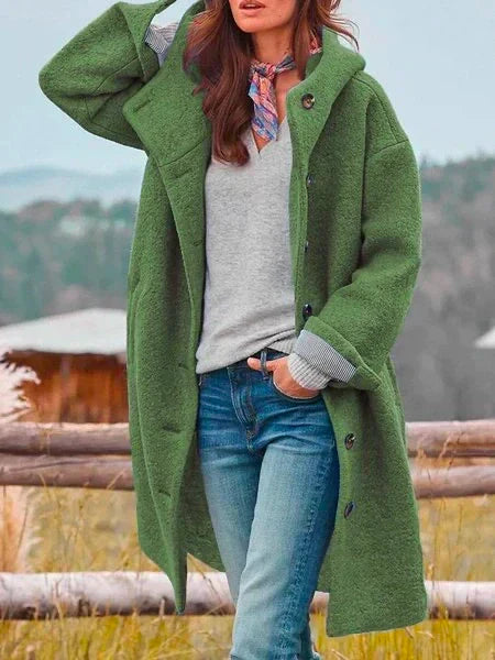 Abrigo de invierno oversize con botonera