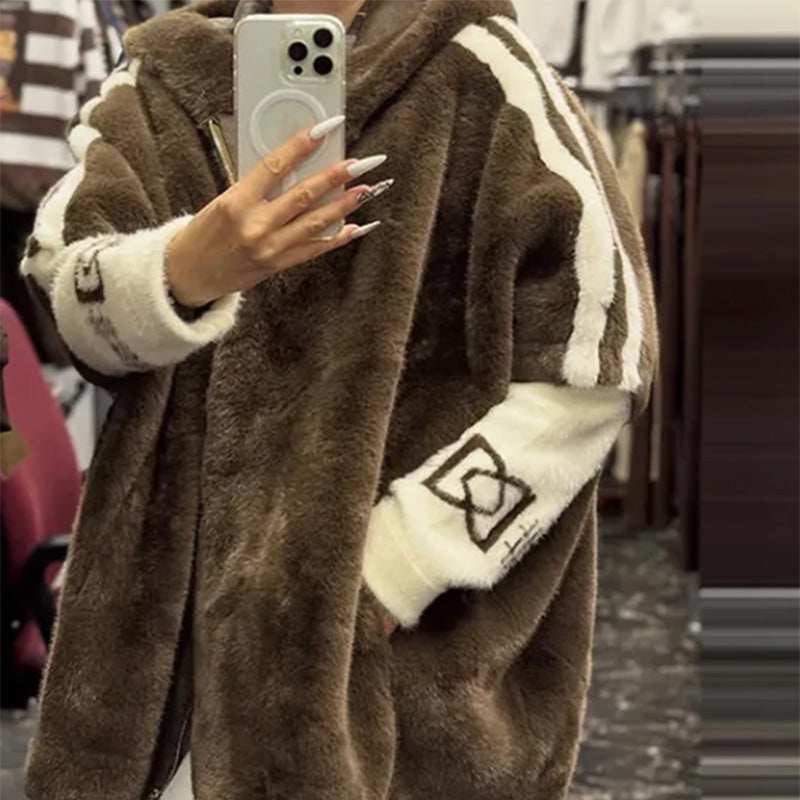 Beatrix abrigo de mujer a la moda con capucha y cremallera