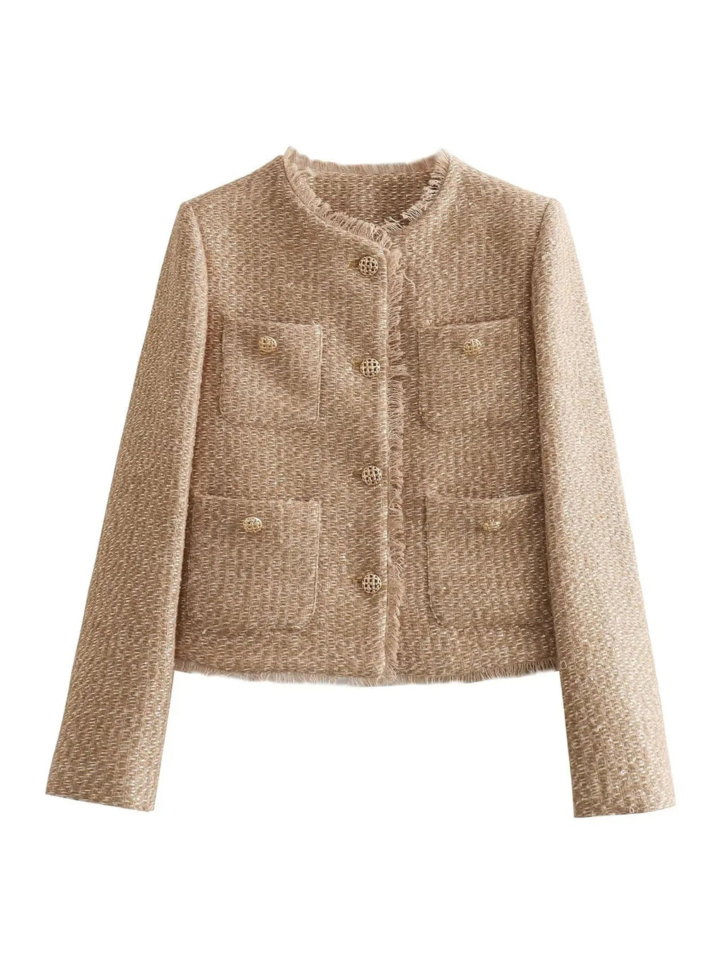 Chaqueta Blazer de Tweed Corto
