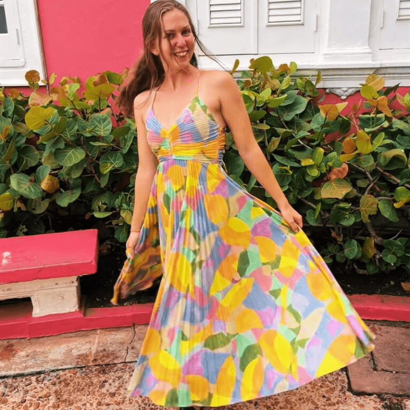 Vestido Midi con Escote en Corazón