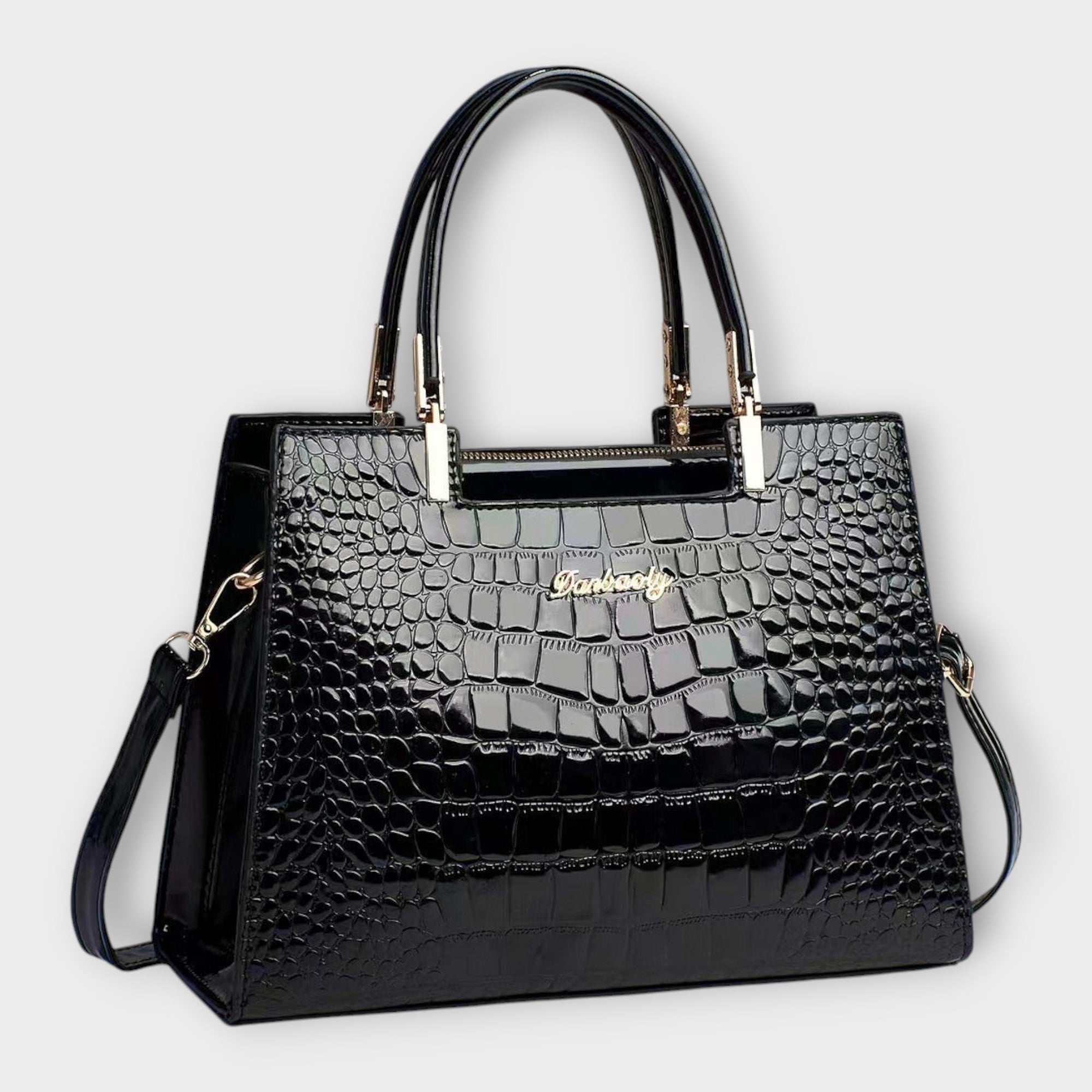 Bolso de mano con patrón de piel