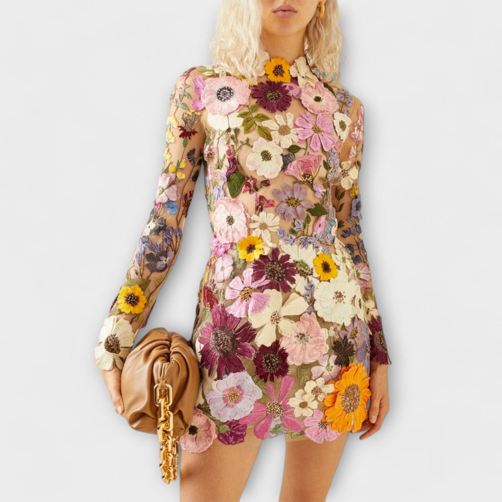vestido con estampado de flores