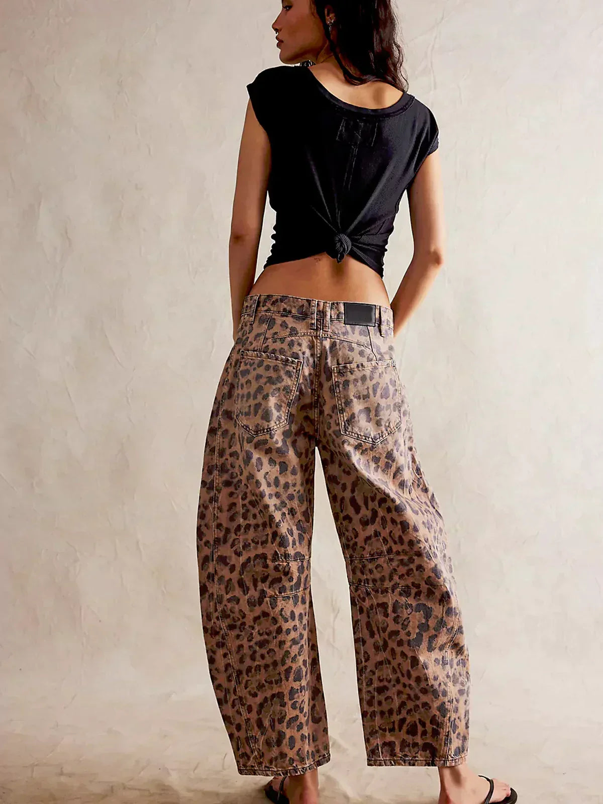 Jeans estampados con pierna ancha