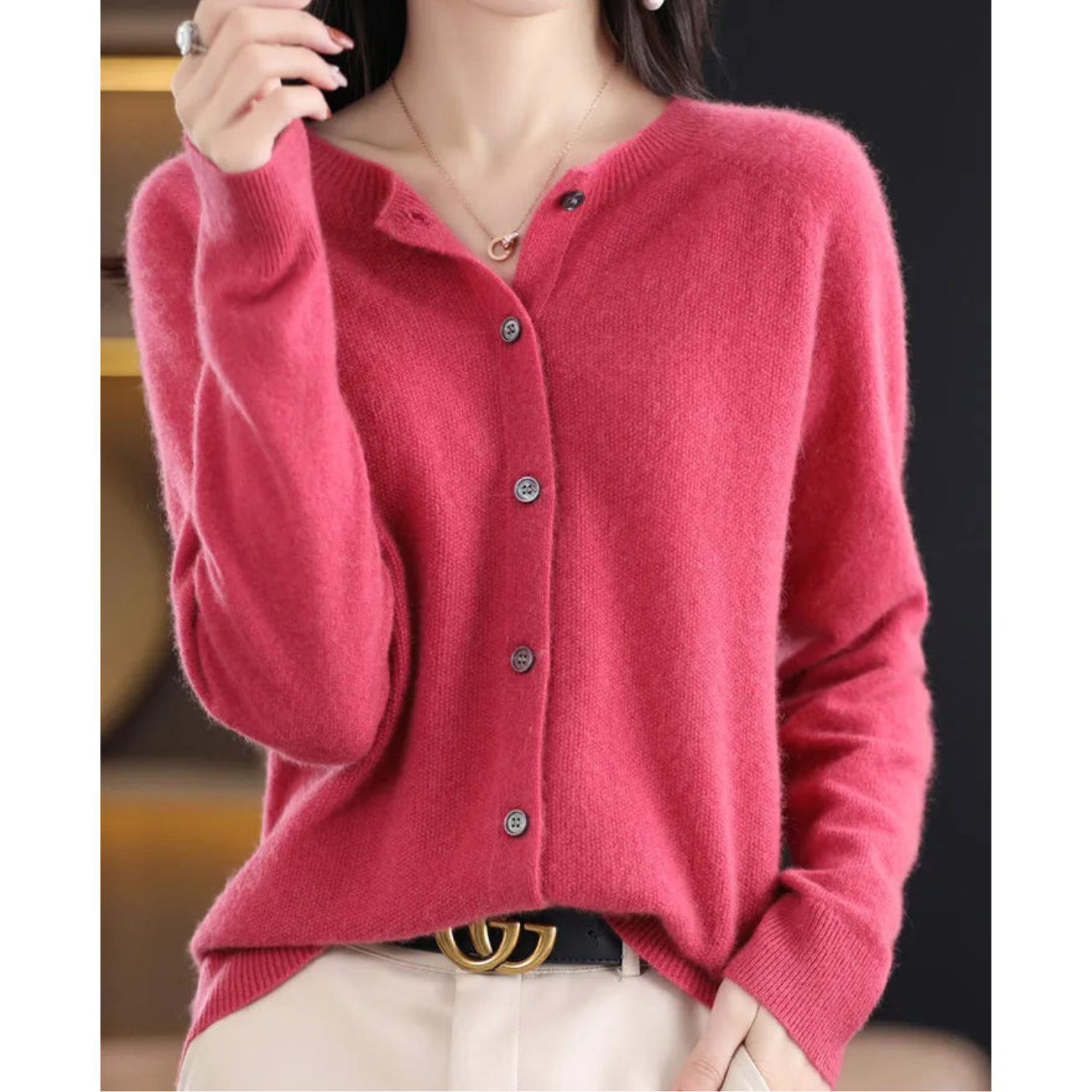 Chaqueta de punto con botones clásicos