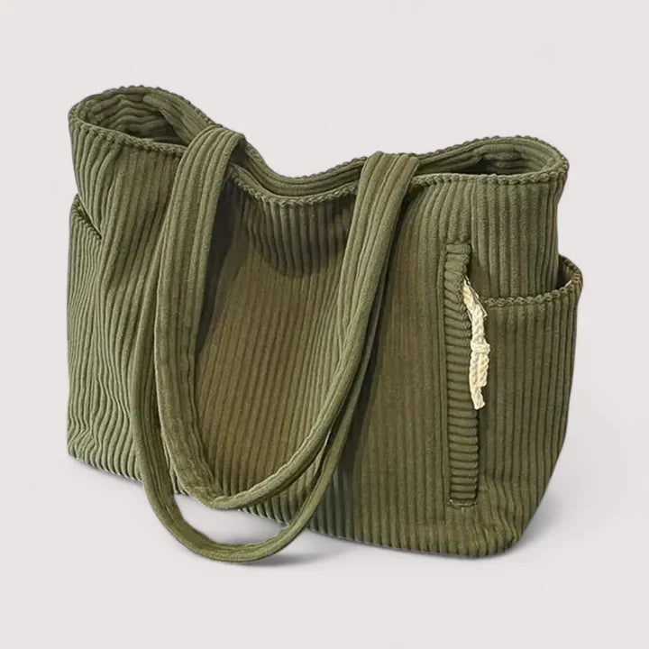 Bolso de pana con estilo práctico y moderno
