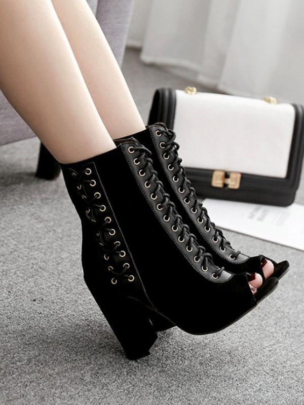 Zapatos de tacón de bloque grueso