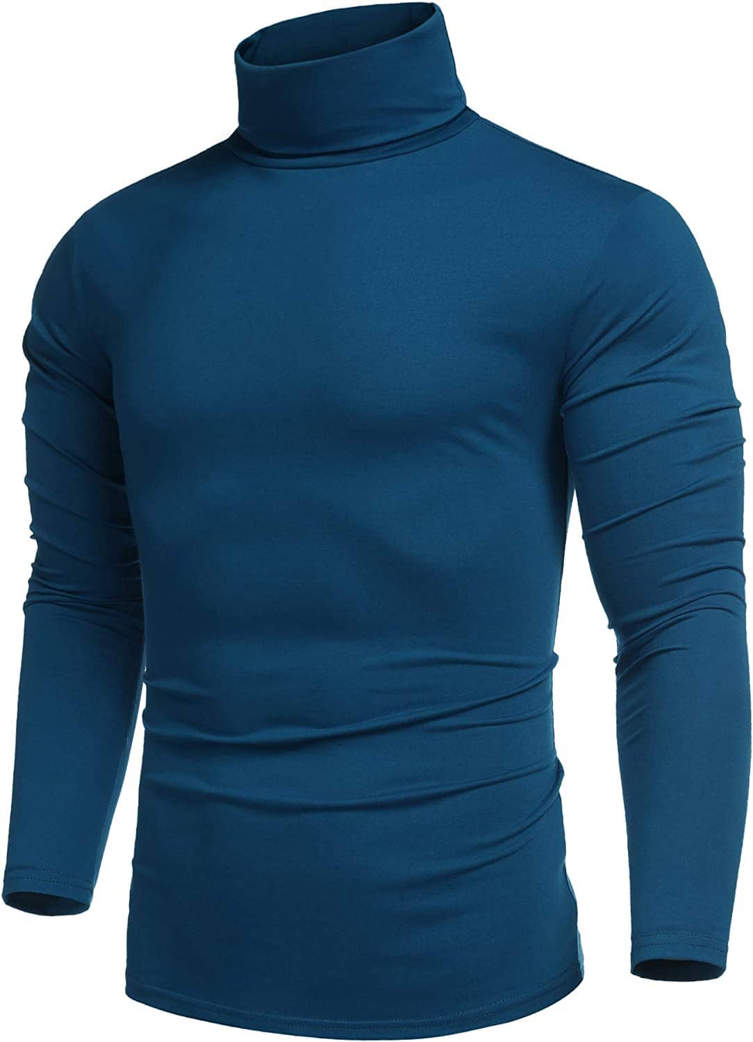 Suéter básico de algodón de cuello alto con ajuste entallado (Solo EE. UU.)