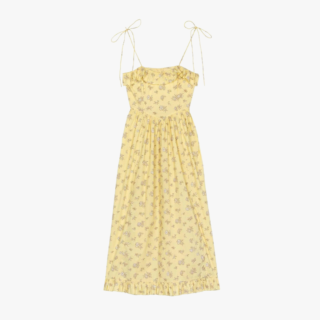 Vestido Midi Floral con Volantes