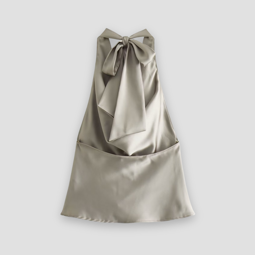 Top de satén con cuello halter