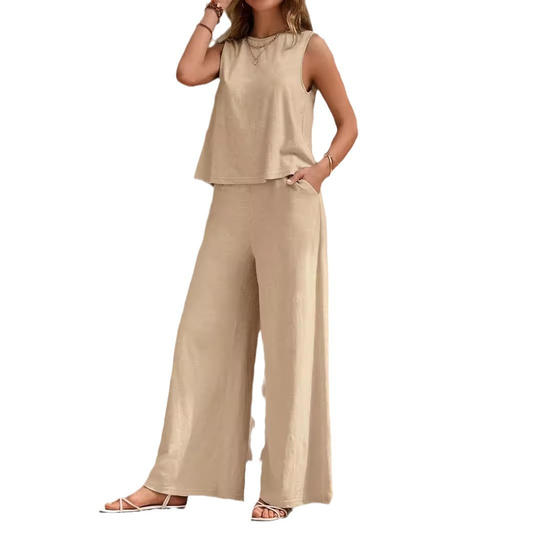 Conjunto informal de color liso para mujer