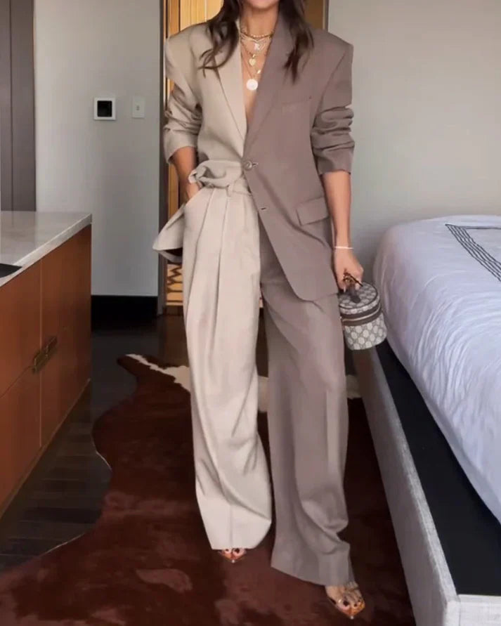 Conjunto bicolor estilo vanguardista