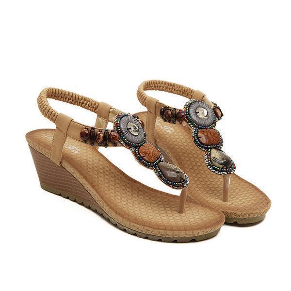 Sandalias de playa tipo flip-flop con cuña