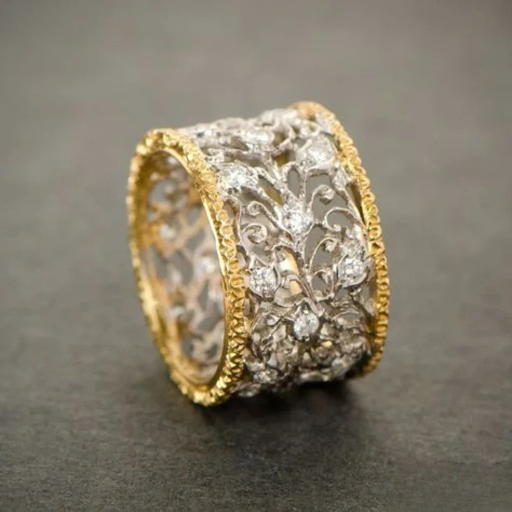 Anillo retro de zirconia cúbica