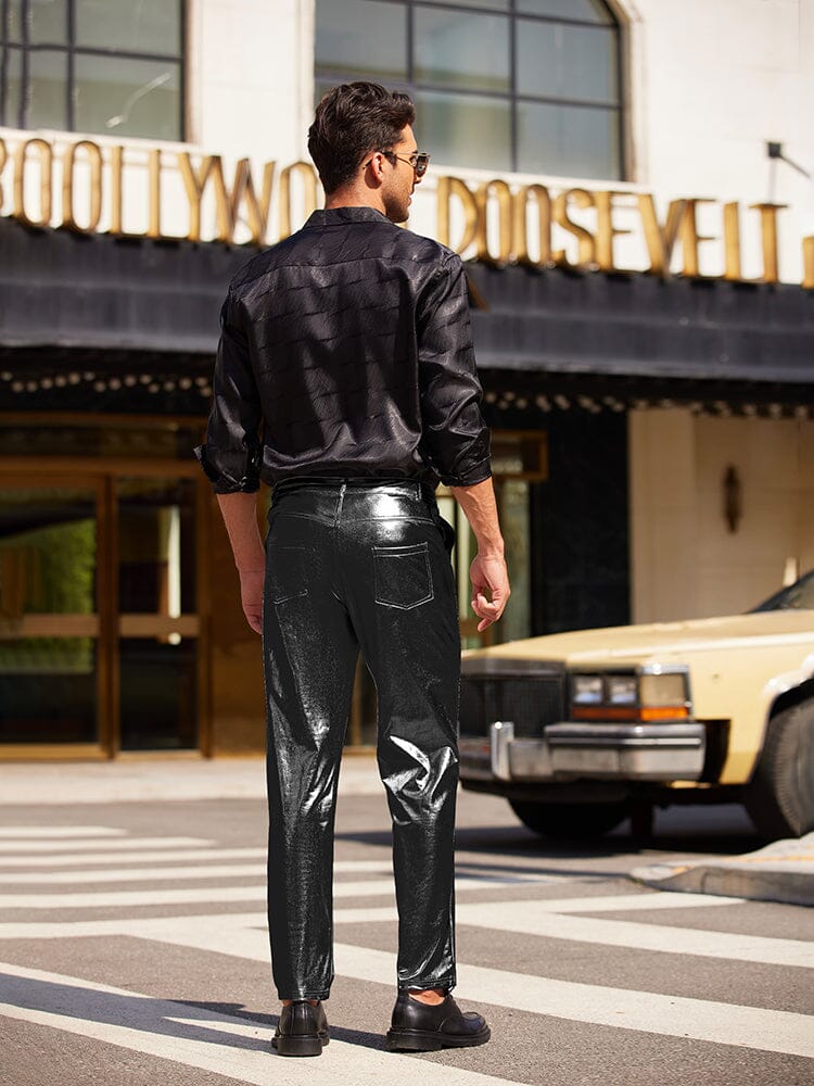 Pantalones metálicos brillantes