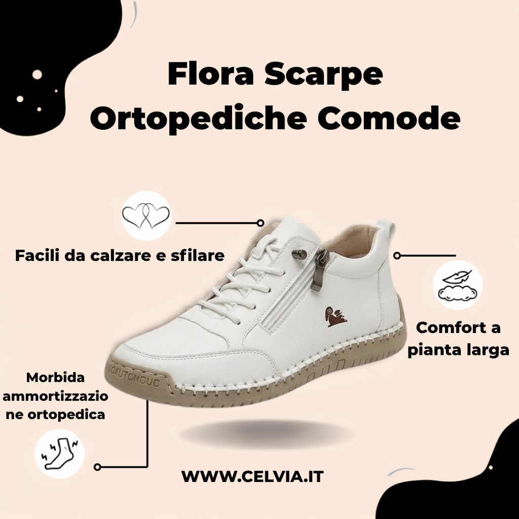 Flora Zapatos ortopédicos cómodos con cremallera