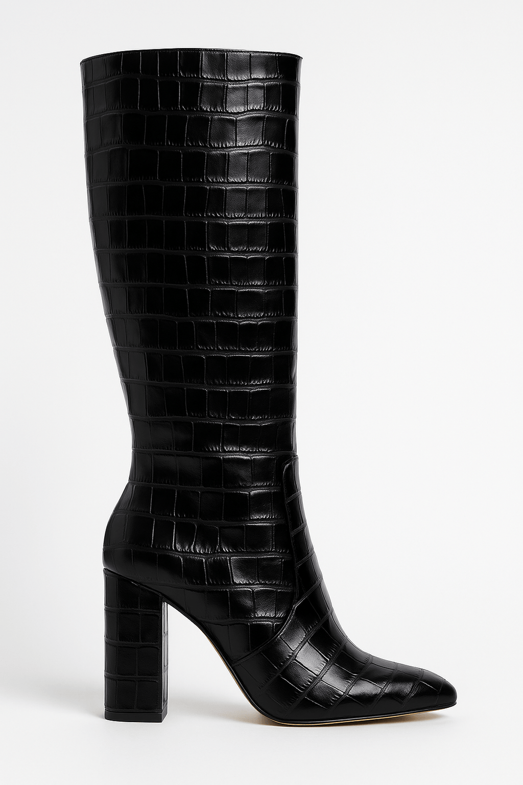 Botas de mujer con estampado y tacón cuadrado