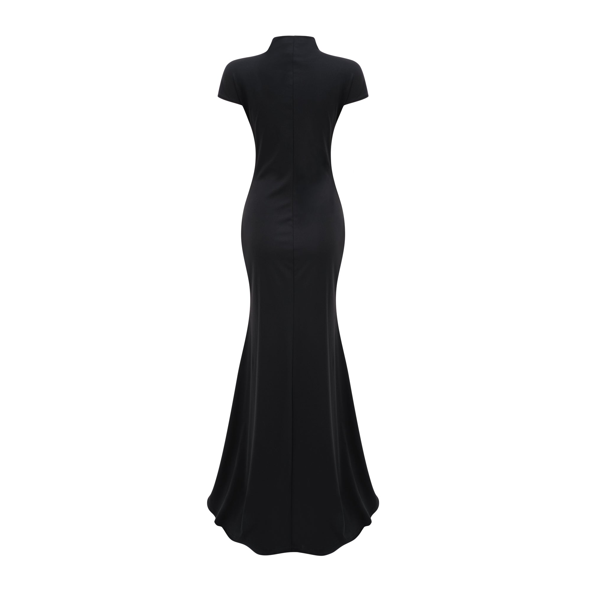 Vestido maxi negro con escote en ojo de cerradura