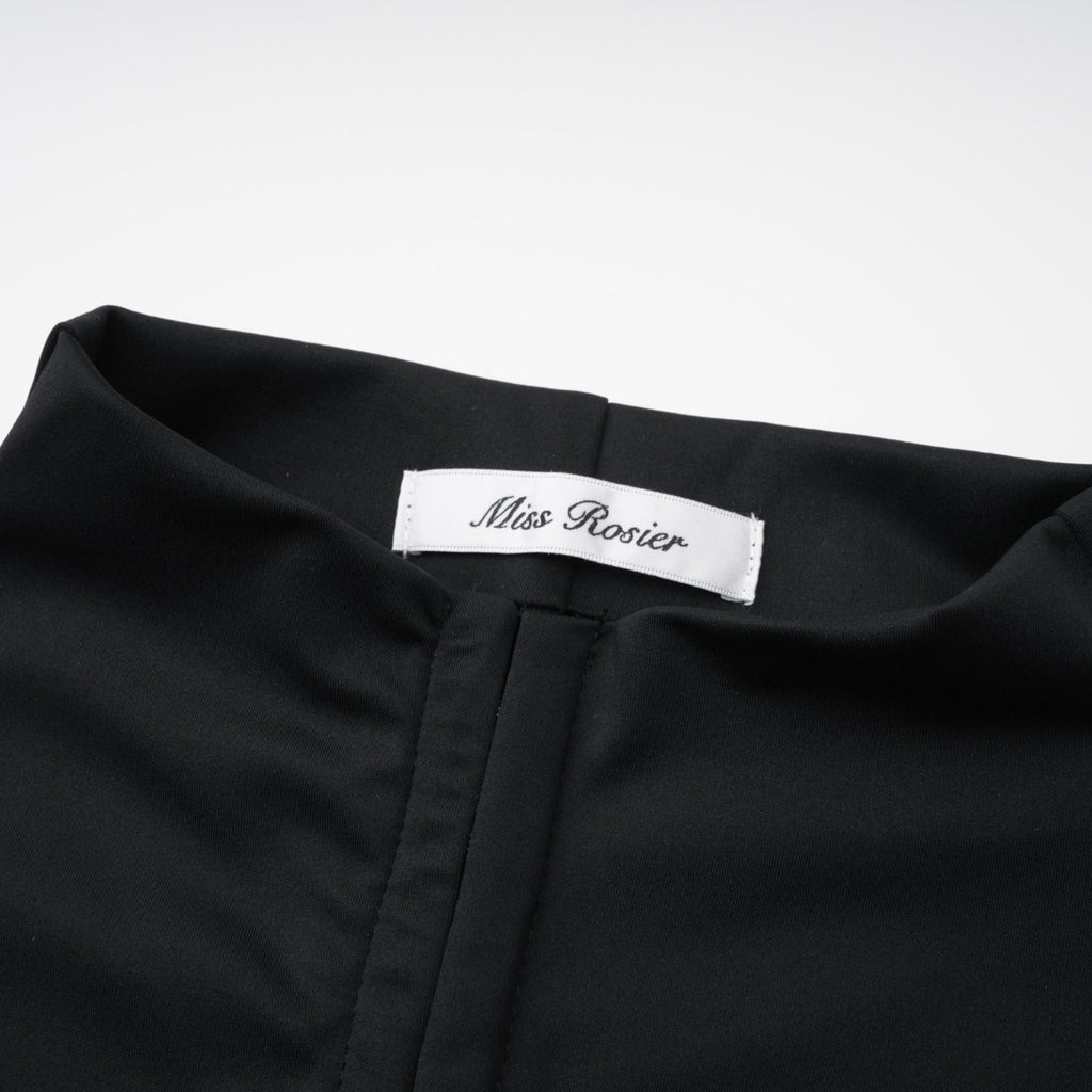 Vestido maxi negro con escote en ojo de cerradura