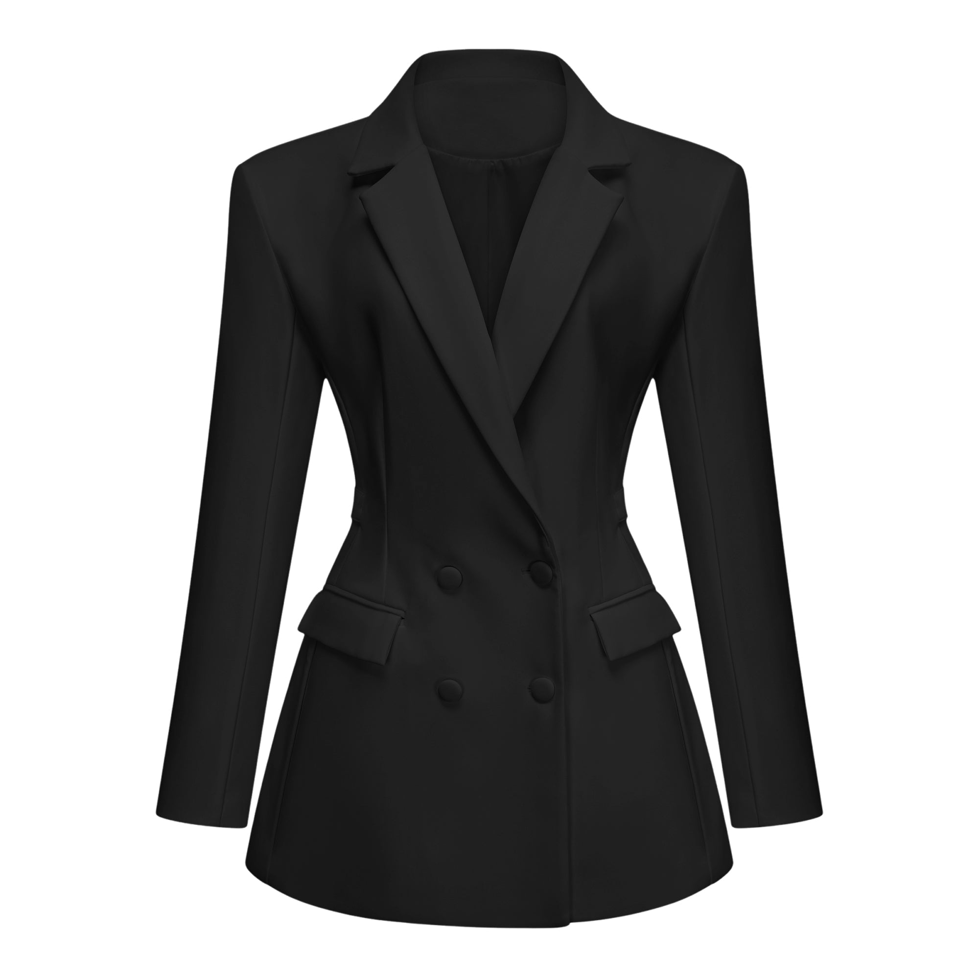 Vestido corto negro estilo blazer