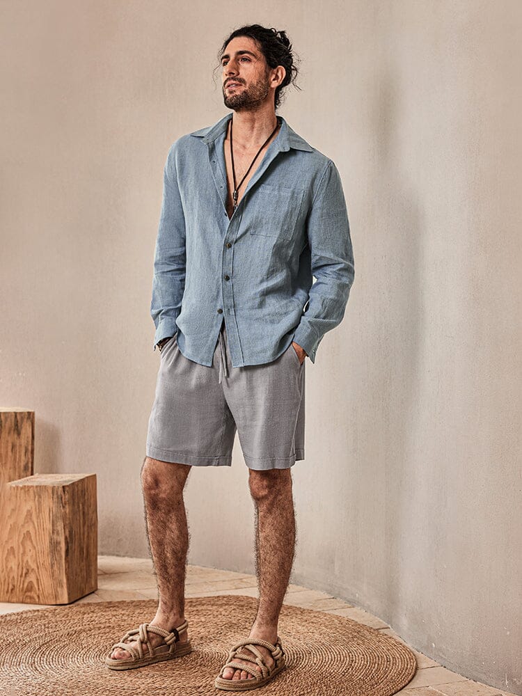 Camisa 100% de lino natural