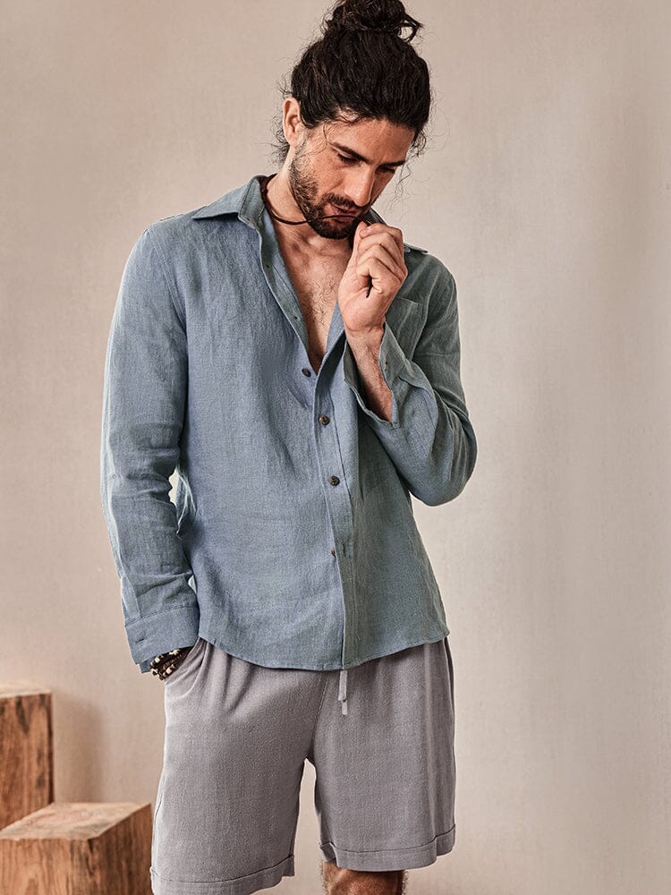 Camisa 100% de lino natural