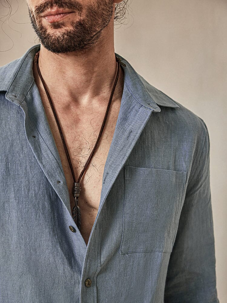 Camisa 100% de lino natural