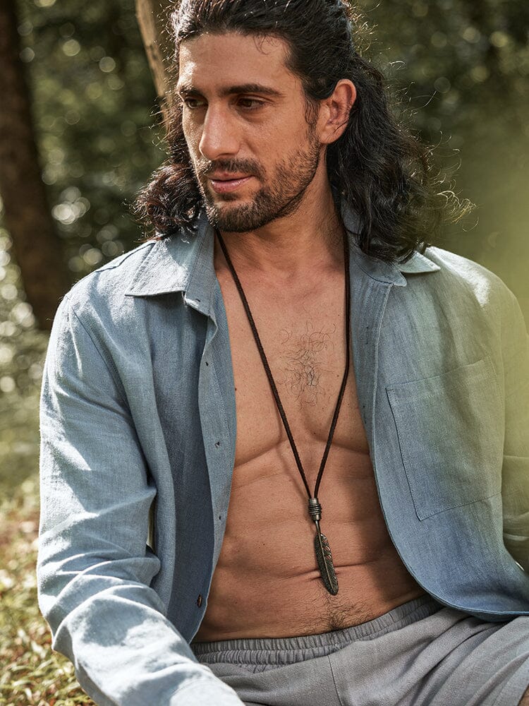 Camisa 100% de lino natural