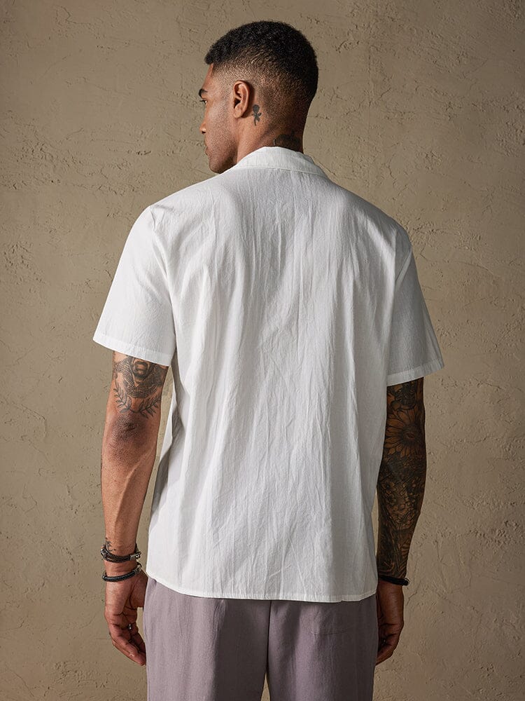 Camisa casual de algodón y lino