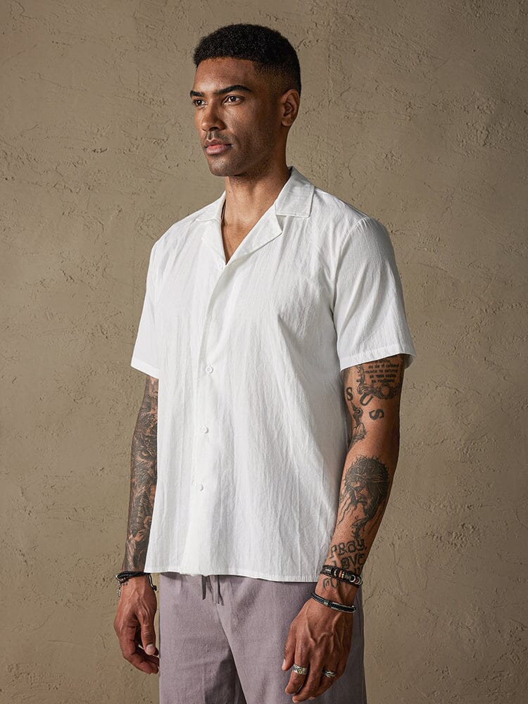 Camisa casual de algodón y lino