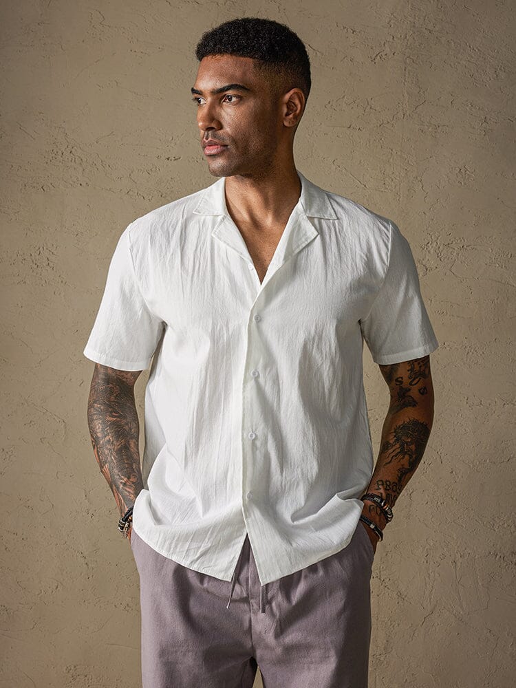 Camisa casual de algodón y lino