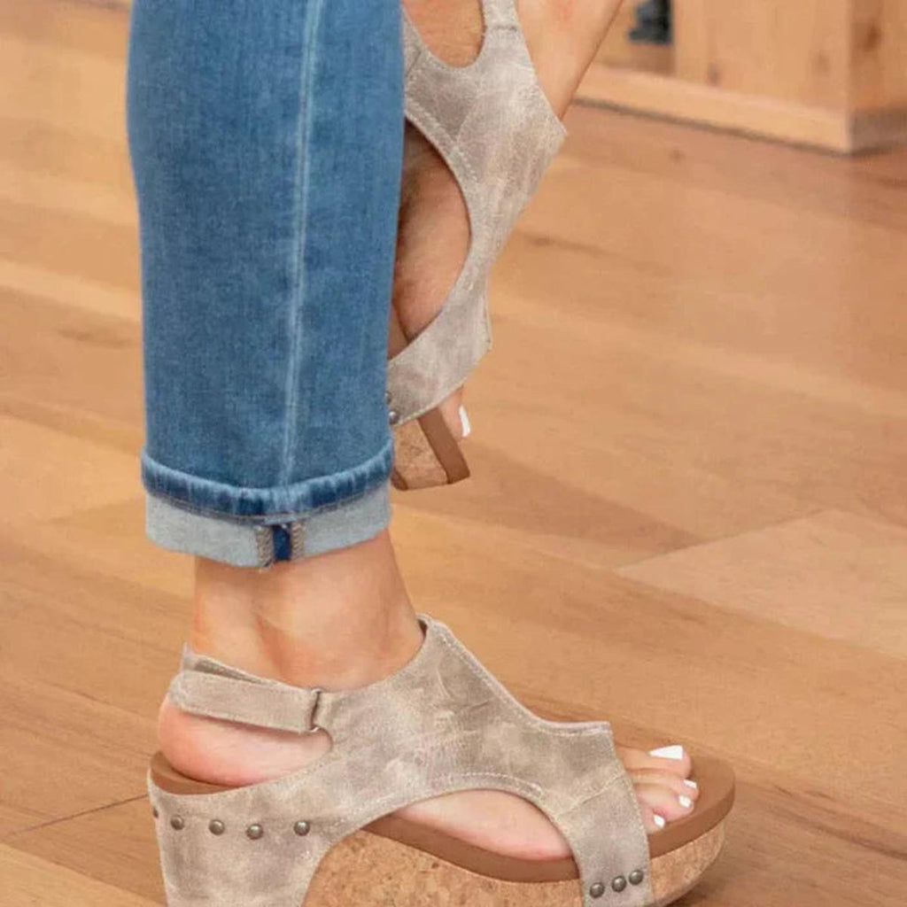 Angela | Sandalias de cuña para mujer con punta abierta