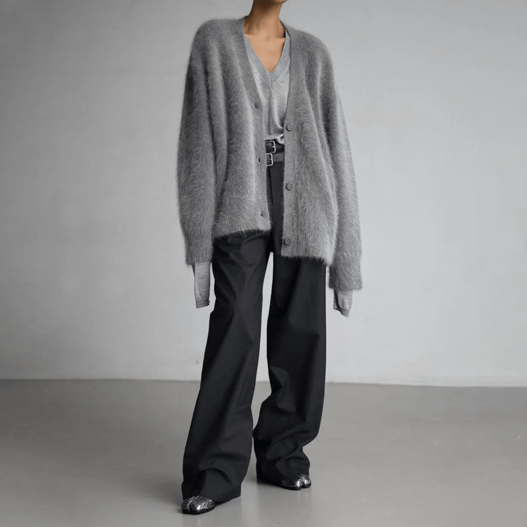 Chaqueta de punto suave y moderna