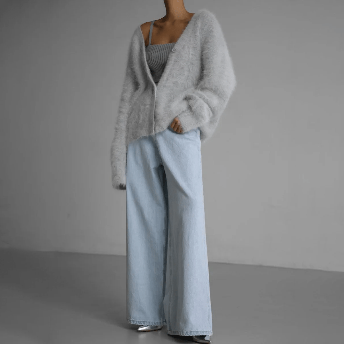 Chaqueta de punto suave y moderna
