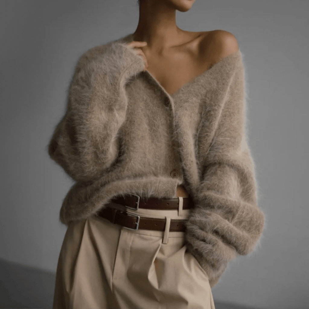 Chaqueta de punto suave y moderna