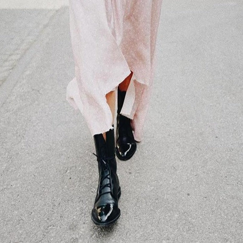 Felicia | Zapatos casuales para mujeres con punta redonda y corte por el tobillo