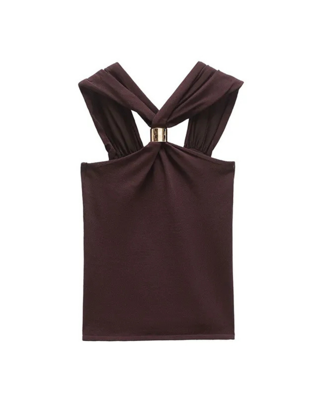 ARIA | Top halter de color mocha