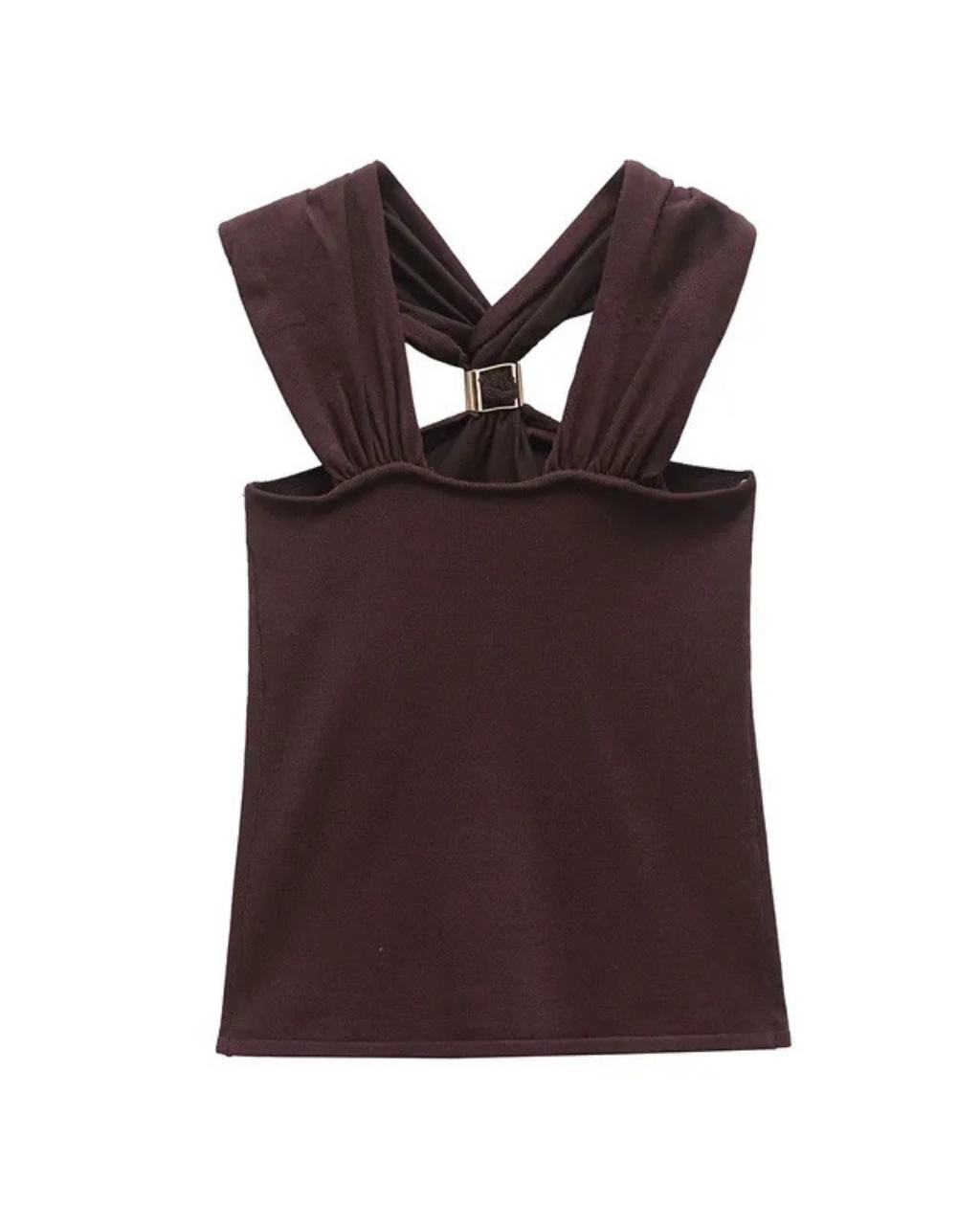 ARIA | Top halter de color mocha