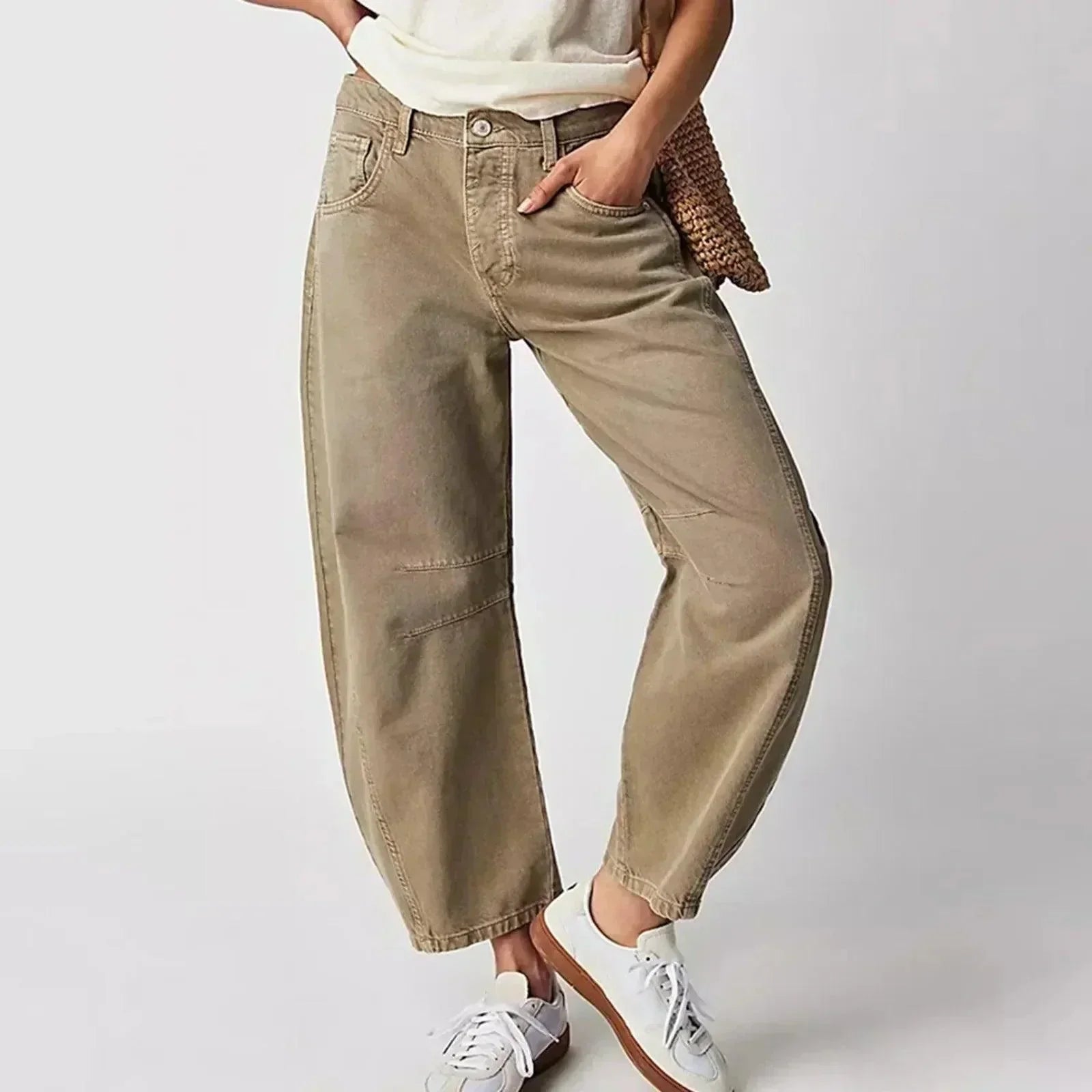 Jeans de tiro alto