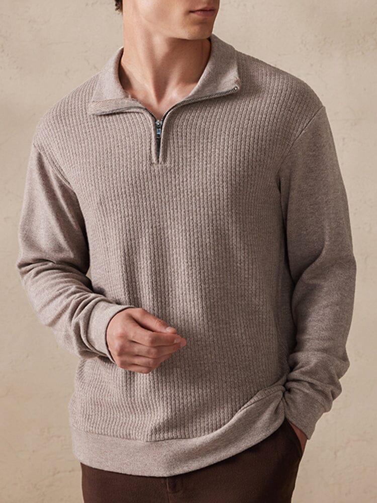 Suéter elástico con cuello polo