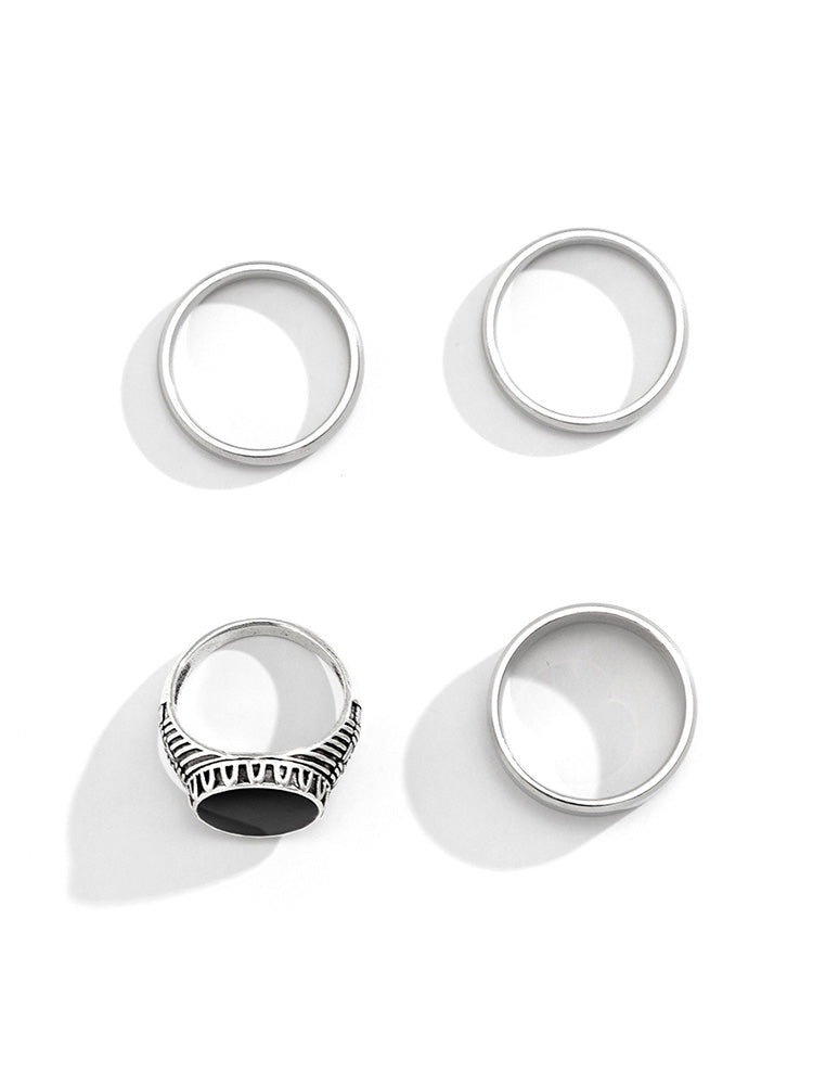 Conjunto 4 anillos estilo urbano