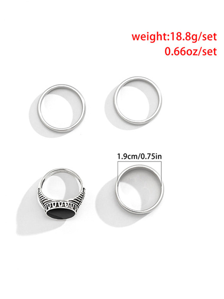 Conjunto 4 anillos estilo urbano